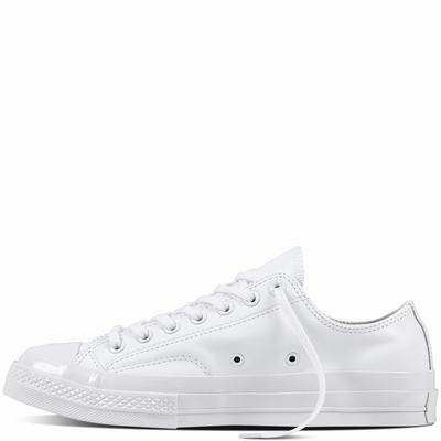 Converse Chuck Taylor All Star '70 Mono Leather Low Tops Mens - White/White/White Shoes (677LXFVU)